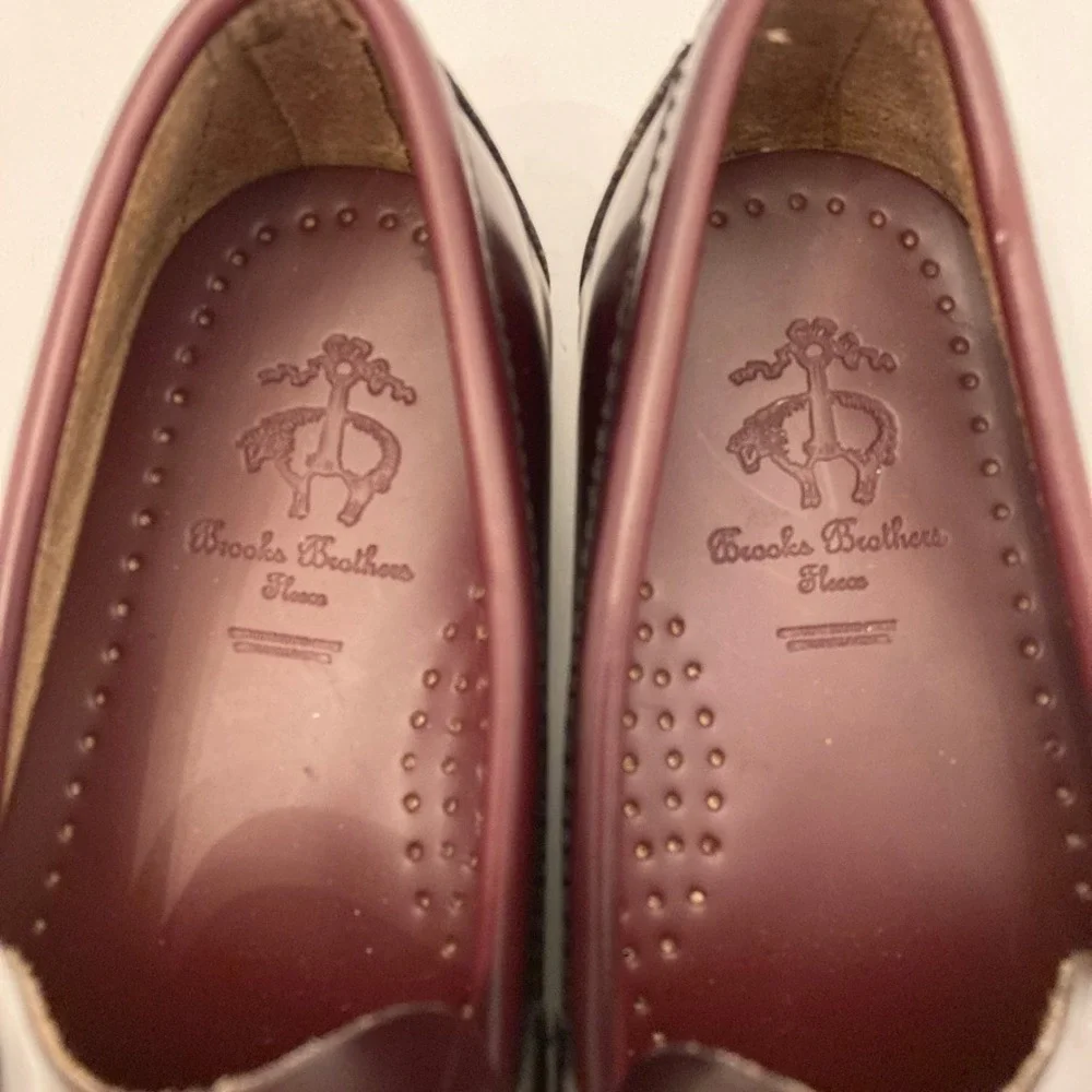 Brooks Brothers Unisex Youth Sz 1 Cordovan Burgundy Leather Penny Loafers